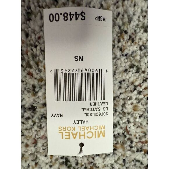 Michael Kors Haley Large Navy Blue Leather Satchel Handbag Women's Bag - Picture 8 of 16